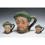 THREE GRADUATING ROYAL DOULTON CHARACTER JUGS - OWD MAC, consisting of small, medium and large, H 1