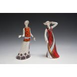 TWO ROYAL CROWN DERBY FIGURES, Penelope and Athena, H 23 cm