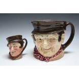 TWO ROYAL DOULTON CHARACTER JUGS - SAM WELLER, consisting of medium and large, H 13.5 cm