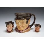 THREE GRADUATING ROYAL DOULTON CHARACTER JUGS - SAM WELLER, consisting of small, medium and large,