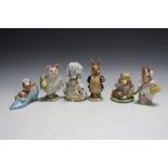 SIX BEATRIX POTTER GOLD STAMP FIGURES, to include Mr Benjamin Bunny, H 11.5 cmCondition Rep