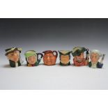 SIX ASSORTED MEDIUM ROYAL DOULTON CHARACTER JUGS, consisting of John Barleycorn old lad, Smuggler,