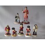 SEVEN ASSORTED COLLECTABLE ROBERT HARROP FIGURES, comprising a People People At the Tower Beefeater