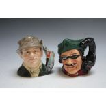 TWO MEDIUM ROYAL DOULTON CHARACTER JUGS - THE ANGLER D6866, together with Dick Turpin D6535, H 10