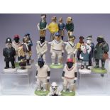 A COLLECTION OF UNBOXED ROBERT HARROP DOG FIGURES, to include seven cricketing figures, five golfin