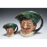 TWO ROYAL DOULTON CHARACTER JUGS - THE CAVALIER, consisting of small and large, H 16.5 cmCo