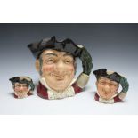 THREE GRADUATING ROYAL DOULTON CHARACTER JUGS - MINE HOST, consisting of small D6513, medium and la