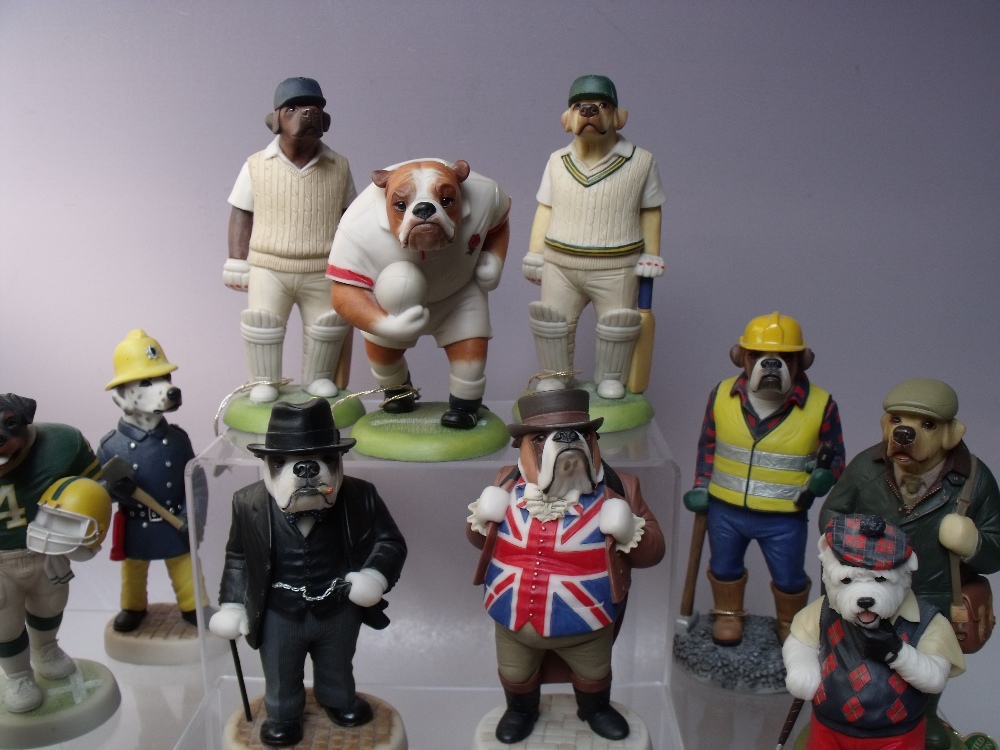 FOURTEEN BOXED ROBERT HARROP DOGGIE PEOPLE FIGURES, to include Uncle Sam, bulldog rugby England, J - Image 2 of 5