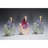 THREE ROYAL DOULTON FIGURES - SWEET ANNE, consisting of two HN1318 and one HN1496