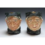 TWO LARGE ROYAL DOULTON CHARACTER JUGS - TOOTHLESS GRANNY, H 17 cmCondition Report:no ob