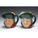 TWO ROYAL DOULTON CHARACTER JUGS - TOBY PHILPOTS, H 16 cmCondition Report:no obvious dam