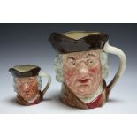 TWO ROYAL DOULTON CHARACTER JUGS - SAM JOHNSON, consisting of medium and large, H 16 cmCond