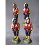 FOUR BOXED ROBERT HARROP RNLI LIFEBOATMAN DOG FIGURES, to include a limited edition 100 Chocolate L