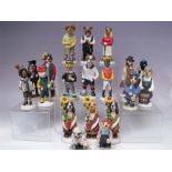 A COLLECTION OF UNBOXED ROBERT HARROP DOG FIGURES, to include various sporting themed figures, yell