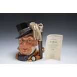 LIMITED EDITION ROYAL DOULTON CHARACTER JUG - MR MICAWBER D7040, number 162, H 21 cmConditio