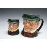 TWO ROYAL DOULTON CHARACTER JUGS - MR PICKWICK, consisting of a larger medium stamped Reg in Austra