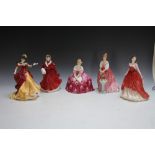 FIVE ROYAL DOULTON FIGURES CONSISTING OF BELLE, Special Occasion, Alexandra, The Skater and Victori