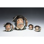 FOUR GRADUATING ROYAL DOULTON CHARACTER JUGS - SANCHO PANCA, consisting of two small D6518, medium