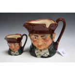 TWO ROYAL DOULTON CHARACTER JUGS - OLD CHARLEY, consisting of medium and large, H 16 cmCond
