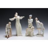 FOUR ROYAL DOULTON REFLECTIONS FIGURES CONSISTING OF FLIRTATION, Tango, Reflection A/F and Park Pa