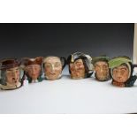 SIX ASSORTED LARGE ROYAL DOULTON CHARACTER JUGS, consisting of Farmer John, Capt Henry Morgan, Owd