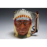 LIMITED EDITION DOUBLE SIDED ROYAL DOULTON CHARACTER JUG - BATTLE OF LITTLE BIG HORN GEORGE ARMSTRO