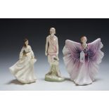 ROYAL DOULTON FIGURE EMILY HN3808, together with 'Spring Morning', H 19.5 cm and Isadora A/F
