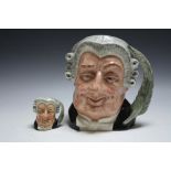 TWO ROYAL DOULTON CHARACTER JUGS - THE LAWYER, consisting of small D 6524 and large D6498, H 18 cm<