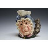 ROYAL DOULTON CHARACTER JUG - THE COOK AND THE CHESHIRE CAT D6842, H 17.5 cm