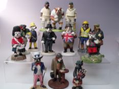 FOURTEEN BOXED ROBERT HARROP DOGGIE PEOPLE FIGURES, to include Uncle Sam, bulldog rugby England, J