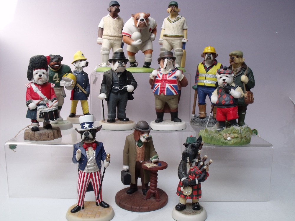 FOURTEEN BOXED ROBERT HARROP DOGGIE PEOPLE FIGURES, to include Uncle Sam, bulldog rugby England, J - Image 5 of 5