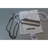 AN AMBUSH MATT SILVER-TONE LIGHTER CASE NECKLACE