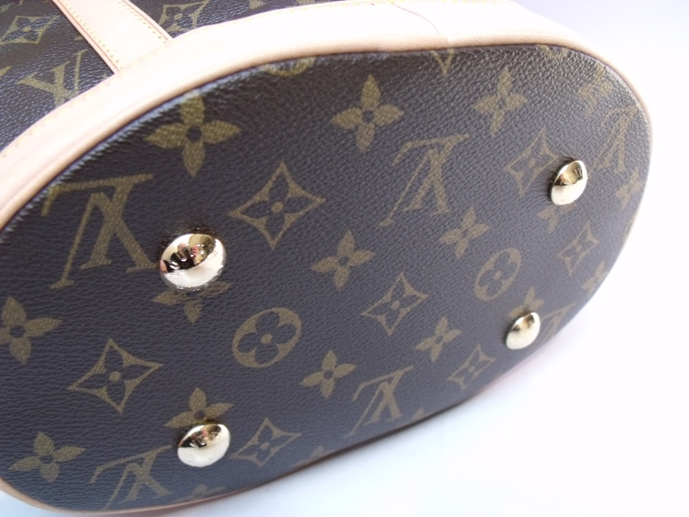 A LOUIS VUITTON RUBIS SALINA PM BAG, with double top handles, natural leather trim and red patent - Image 6 of 7