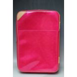 A RARE LOUIS VUITTON PINK VERNIS MONOGRAM SUITCASE, with a leather strap handles and banding,