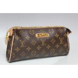 A SMALL LOUIS VUITTON MONOGRAM POCHETTE STYLE SHOULDER BAG, with metal chain link handle and