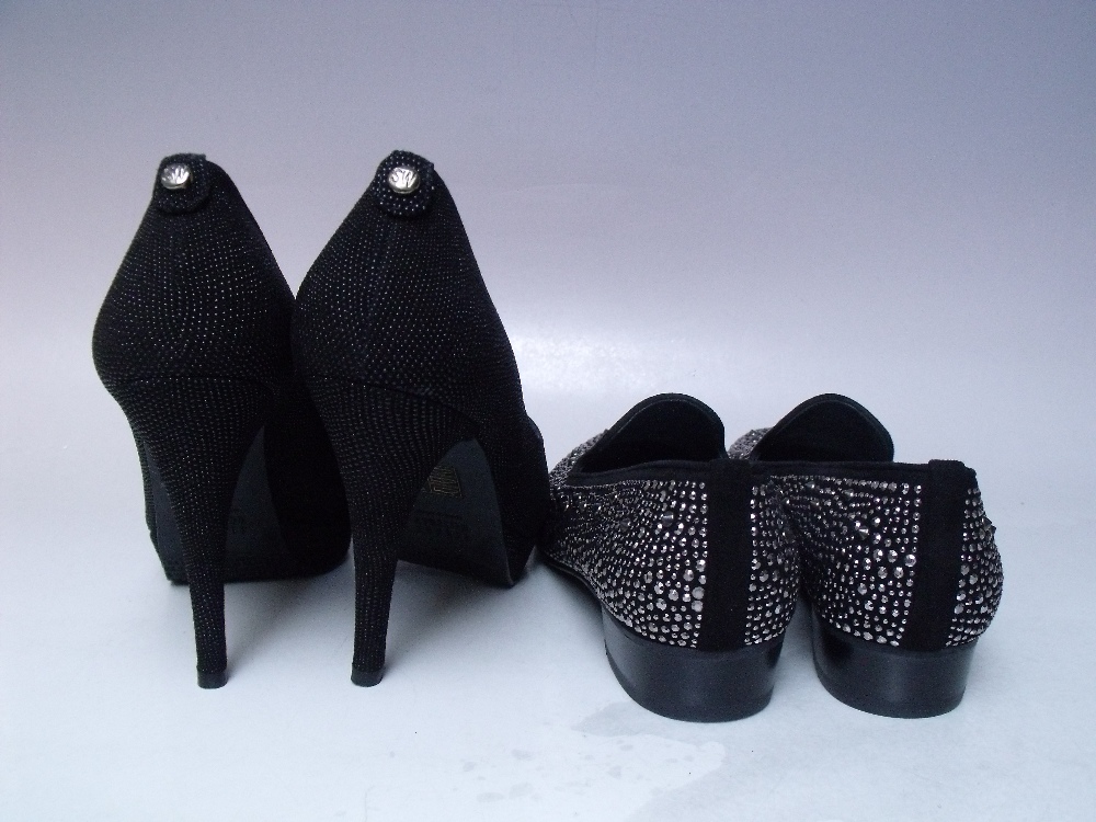 TWO PAIRS OF STUART WEITZMAN FOR RUSSELL BROMLEY SHOES, comprising a pair of black peep toed - Image 3 of 4