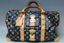 A LOUIS VUITTON X MURAKAMI MULTICOLOUR MONOGRAM DUFFLE BAG, with double leather loop handles and