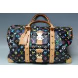 A LOUIS VUITTON X MURAKAMI MULTICOLOUR MONOGRAM DUFFLE BAG, with double leather loop handles and