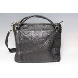 A LOUIS VUITTON BLACK MONOGRAM HOBO STYLE SHOULDER BAG, with double loop handles and a shoulder