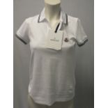 MONCLER, a boys whit polo shirt, size extra small