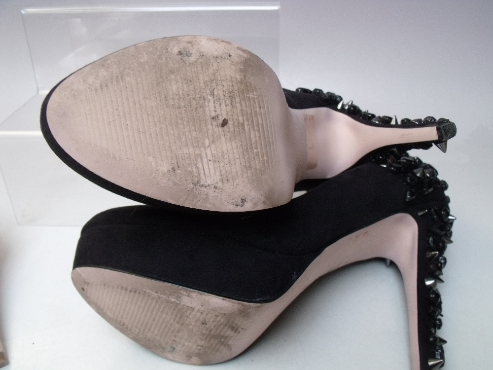 THREE PAIRS OF BOXED CARVELA KURT GEIGER, comprising a pair of 'Gravity' black suedette sandal - Image 3 of 4