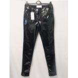 WANDA NYLON, a pair of ladies black patent leather trousers, size 10