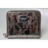 A MICHAEL KORS SMALL WALLET / COIN PURSE, metallic finish with initials logo, note compartment,