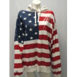 BALMAIN / GAP PARTNERSHIP, a unisex oversize sweatshirt with US flag, size L