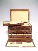 A SMYTHSON OF BOND STREET MARA DELUXE JEWELLERY BOX, with four drawers and one tray, in crocodile