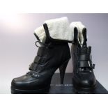 A BOXED PAIR OF KURT GEIGER BLACK LEATHER 'WENTWORTH' BOOTS, EU size 40Condition Report:appear to be