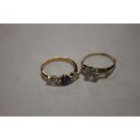 TWO LADIES STONE SET DRESS RINGS