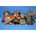 FOUR ORIGINAL BANANA SPLITS SOFT TOYS WITH TAGS