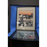 A PAIR OF BLOCK PRINTS BY M. L. ATTENBOROUGH ENTITLED LEAMORE RIDERS I AND II (2)