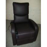 A BROWN RISE AND RECLINE CHAIR.